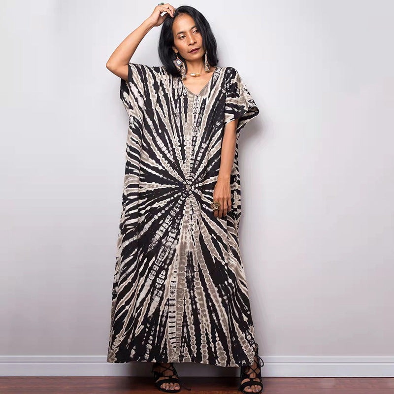 Dame maxikjole i batikstil Stilla