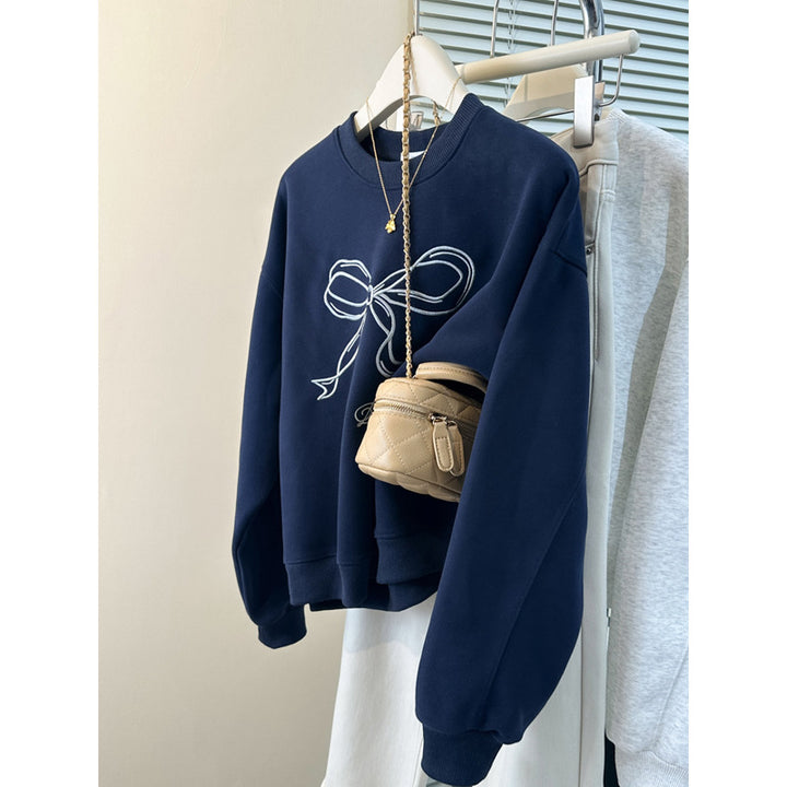 Dame Casual Sweatshirt med legende sløjfedetail Stilla