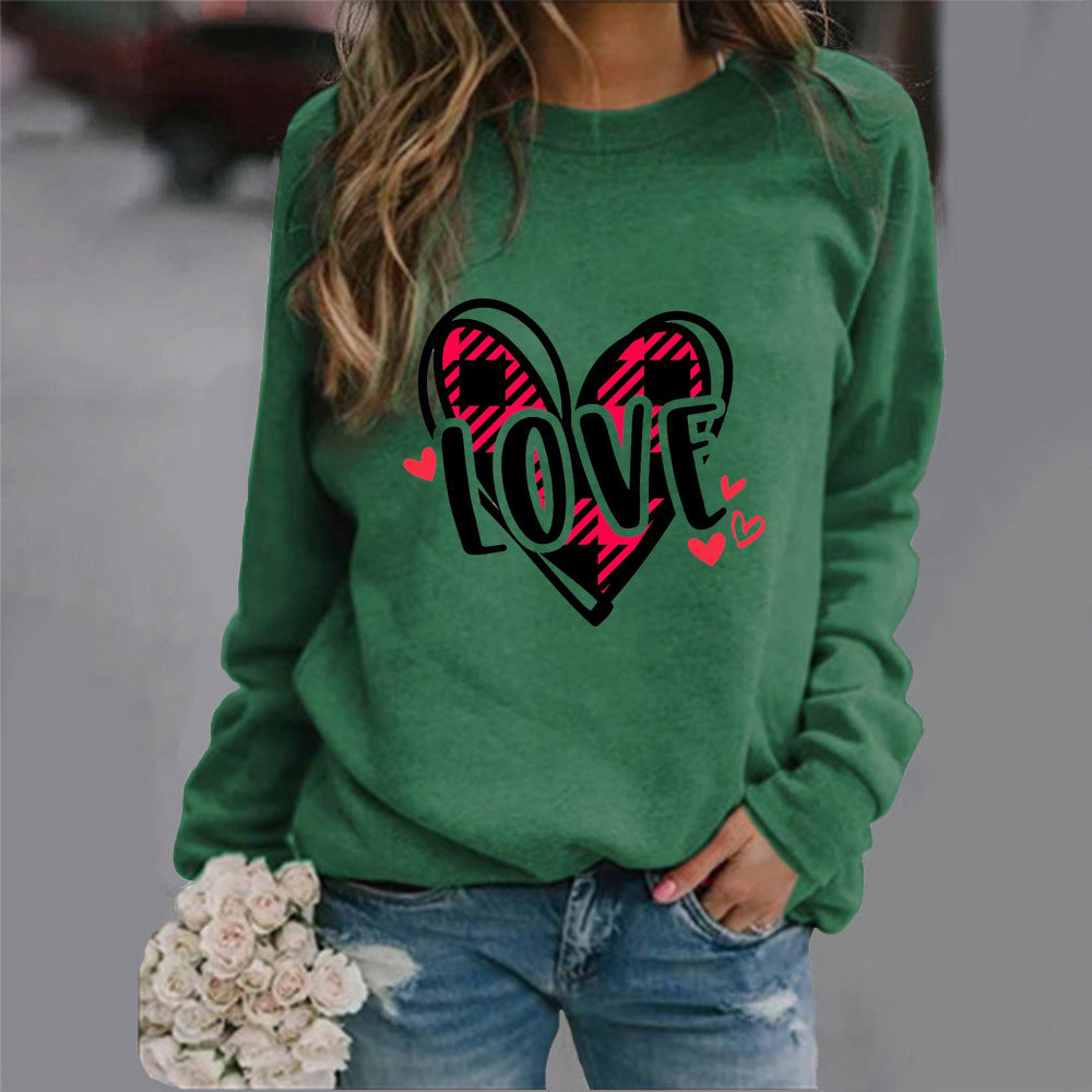 Kvinders sweatshirt med kreativt hjerte-design og afslappet pasform Stilla