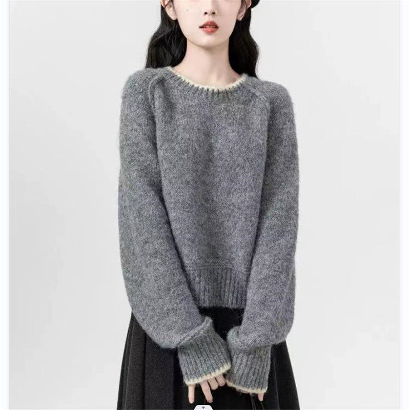 Damer Cozy Rund Hals Sweater lavet af finstrikket Stilla