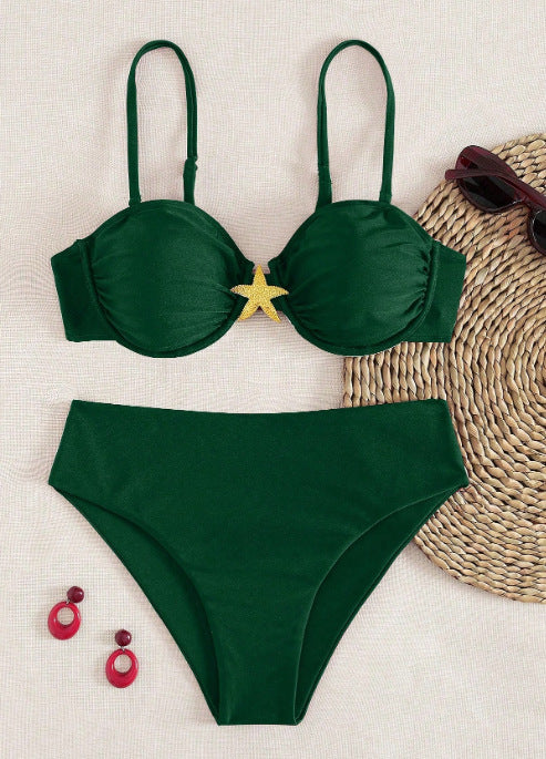 Dame Balconette-Bikini med dekorative stjerner Skovae