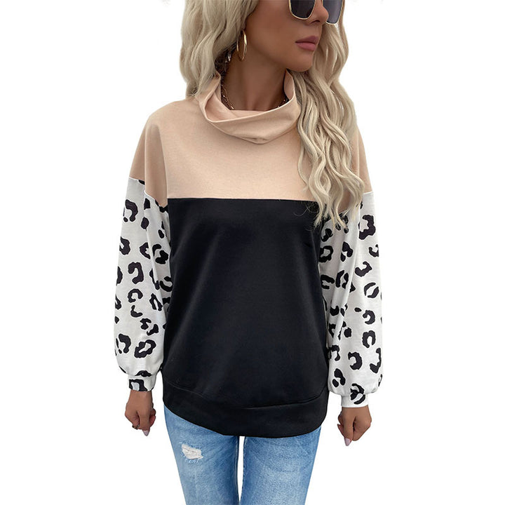 Damer mode sweatshirt med dyreprint og høj krave Stilla