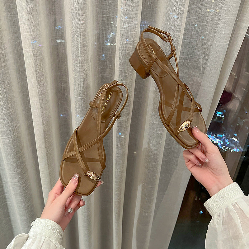 Dame elegante blokhæl Slingback sandaler Stilla
