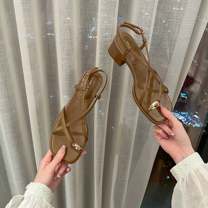 Dame elegante blokhæl Slingback sandaler Stilla