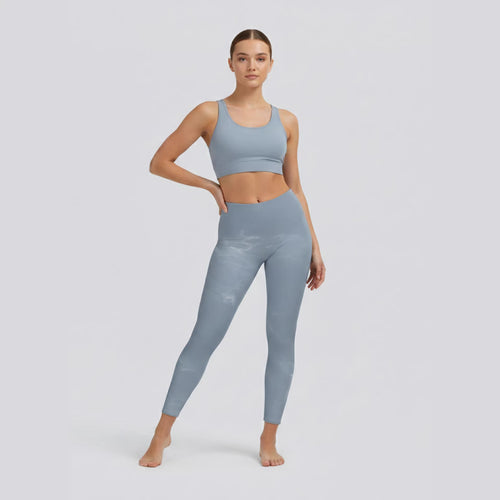 Dame sportleggings med stilfuldt grafisk design Skovae