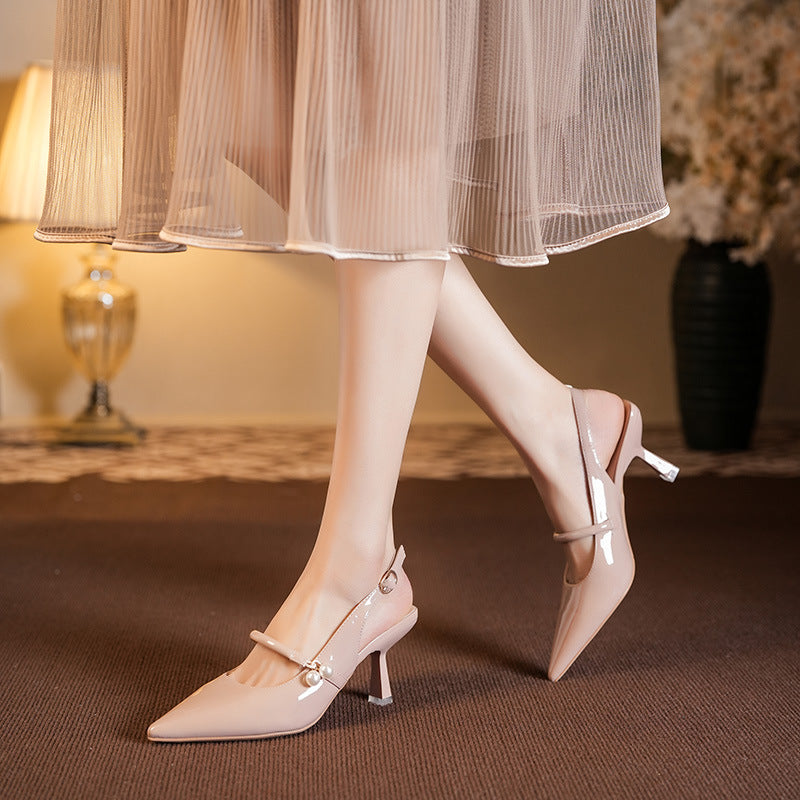 Dame Chic Slingback-hæle med perleakcent Stilla