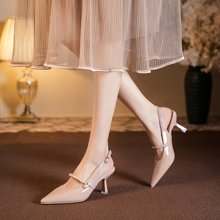 Dame Chic Slingback-hæle med perleakcent Stilla