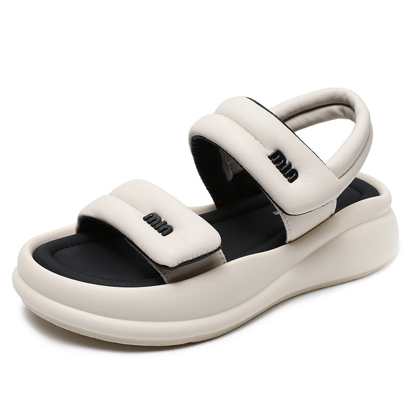 Dame polstrede slide-sandaler med justerbare remme Stilla