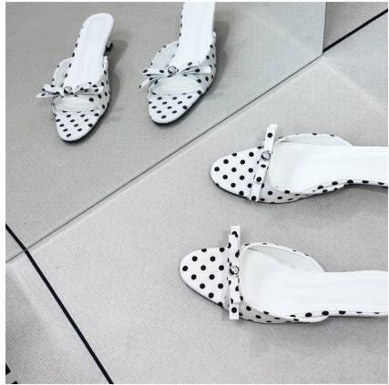 Femme Open-Toe Slide Mules med sløjfedetalje Stilla