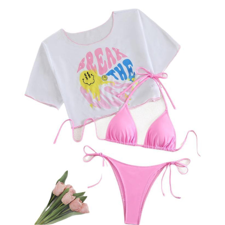 Femme Grafiktryk Bikini-sæt med gennemsigtig dækning Stilla