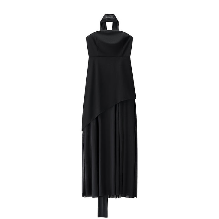 Dame Maxikjole med asymmetrisk snit og elegant drapering Stilla