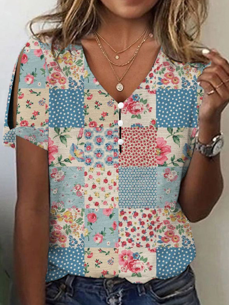 Dame Glitrende V-Pullover Bluse Skovae