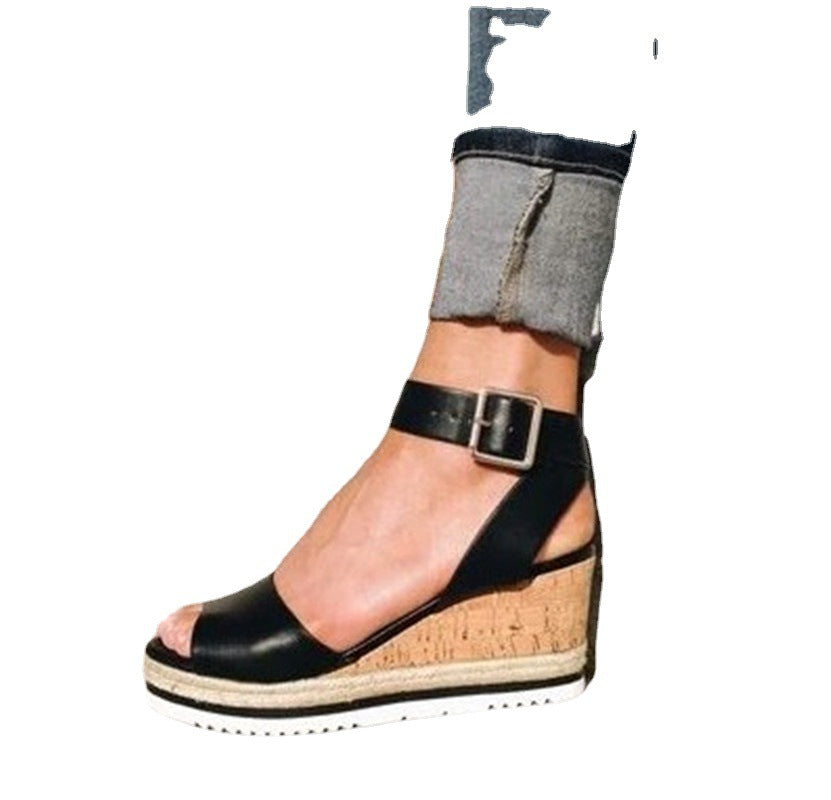 Dame Wedge-sandaletter med komfortabelt korkdesign og justerbar rem Stilla