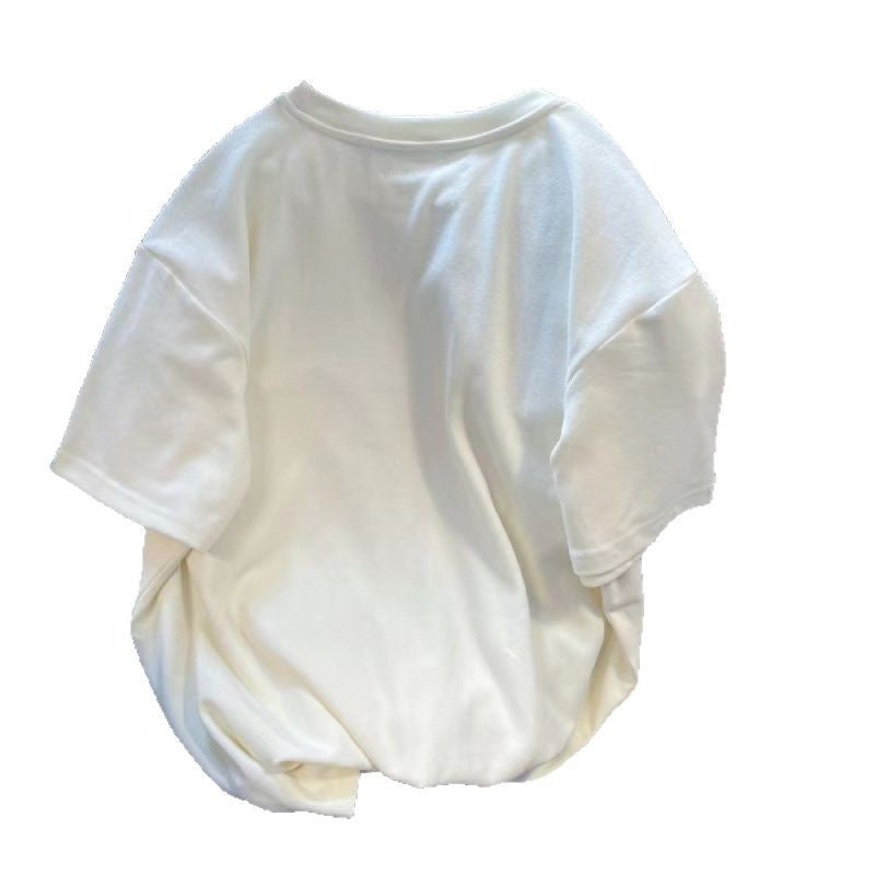 Dame T-shirt med kreativ kulturprint og afslappet oversized-snit Stilla
