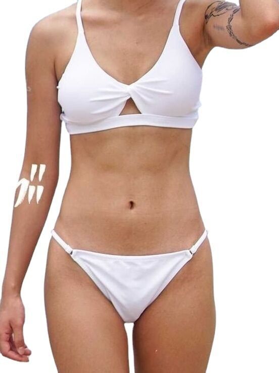 Stilfuld dame-bikini-sæt med knude-front Stilla