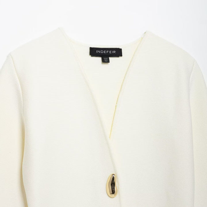 Dame Casual Vinklet Blazer med Statement-Knapdetalje Stilla