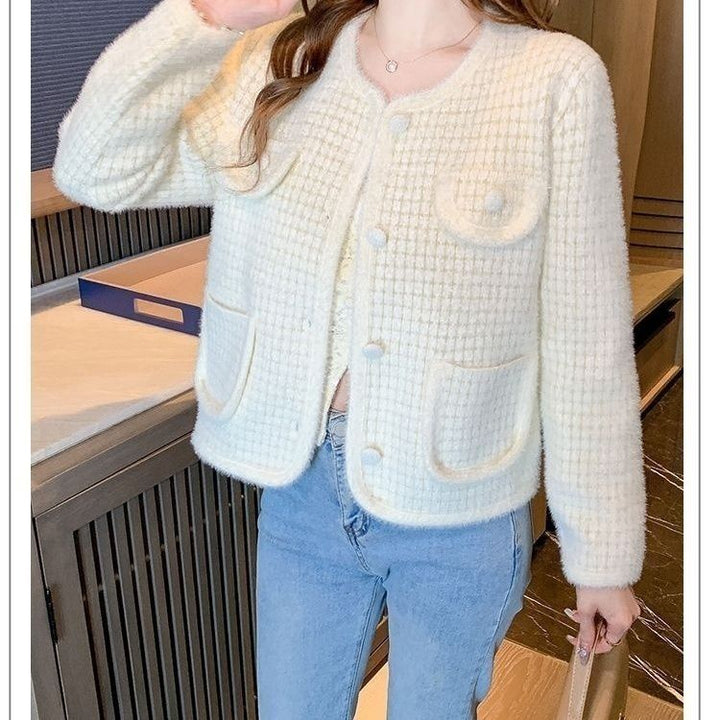 Kvindernes bløde boucle cardigan med lommer Stilla