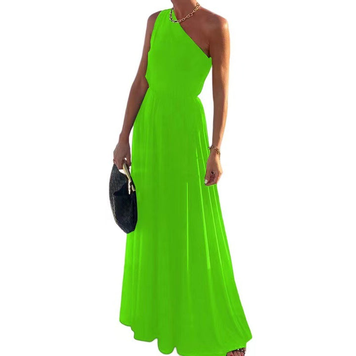 Femme One-Shoulder Plissé Maxi-Kjole Stilla