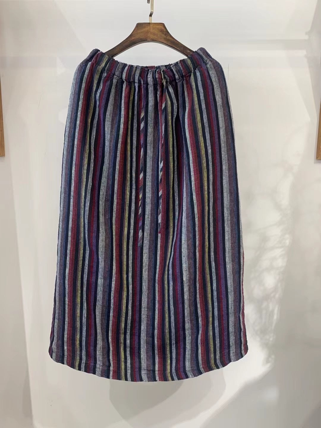 Femme Stribet Løs Maxi-Nederdel Stilla