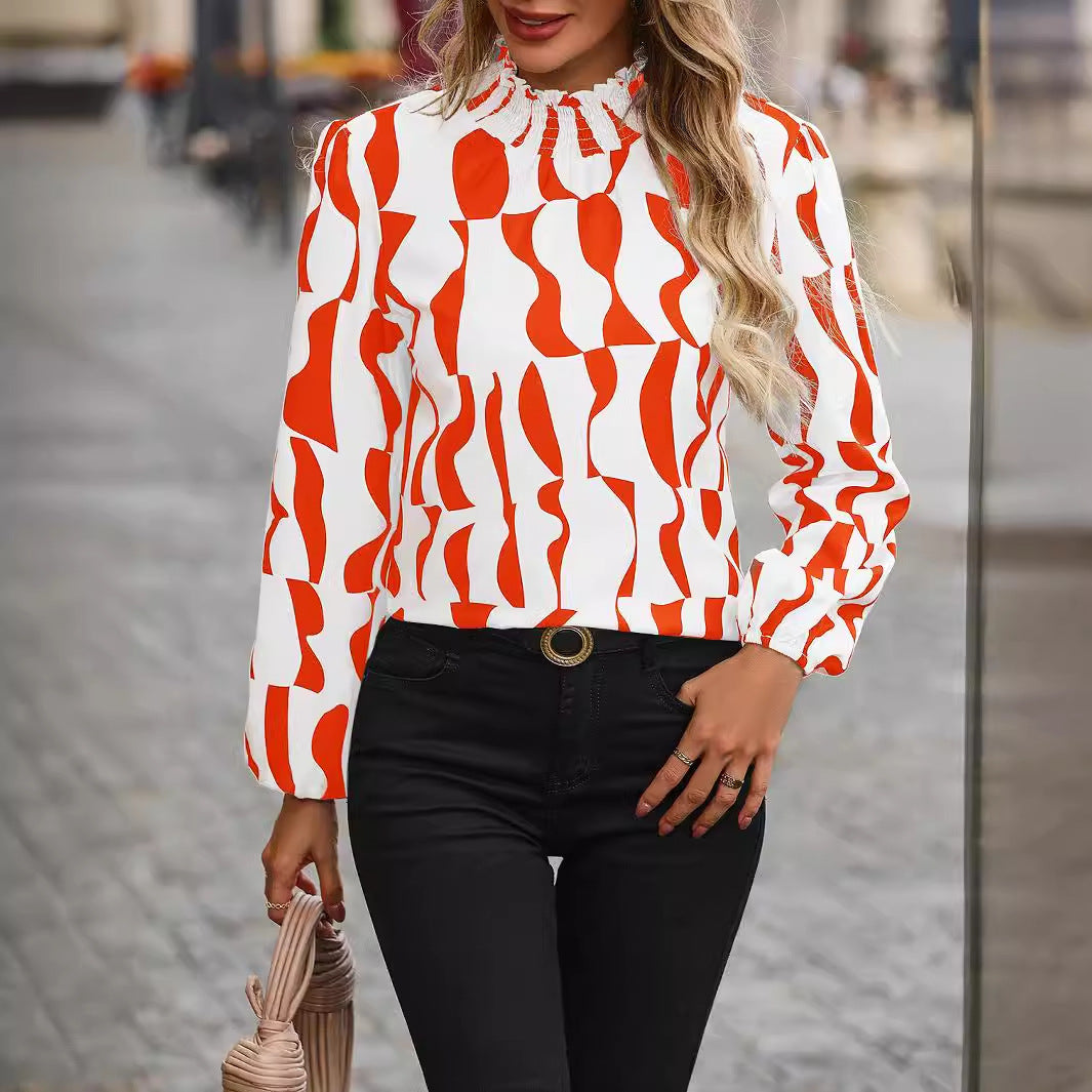 Damebluse med modebølgedesign Stilla
