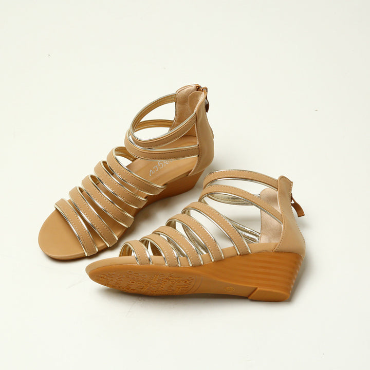 Dame Wedge-sandaler med elastiske remme og komfortabel fodsengdesign Stilla