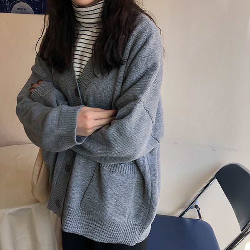 Femme Cozy Åben Foran Strikjakke Stilla