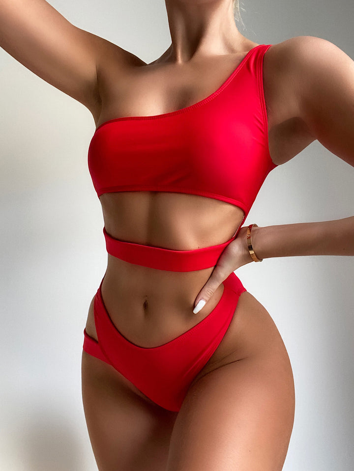 Dame Ensidig Bikini med raffinerede cut-out detaljer og højt skåret trusse Stilla
