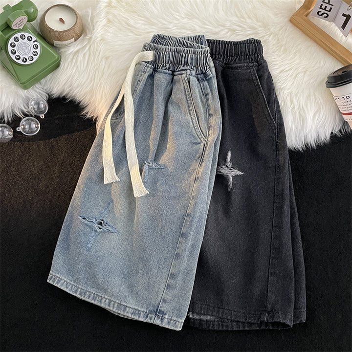 Femme Rivet Denim Bermuda Shorts Stilla