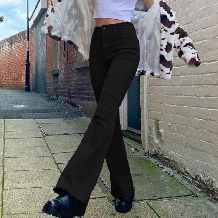 Dame Bootcut-Jeans i moderne design med frynset søm Stilla