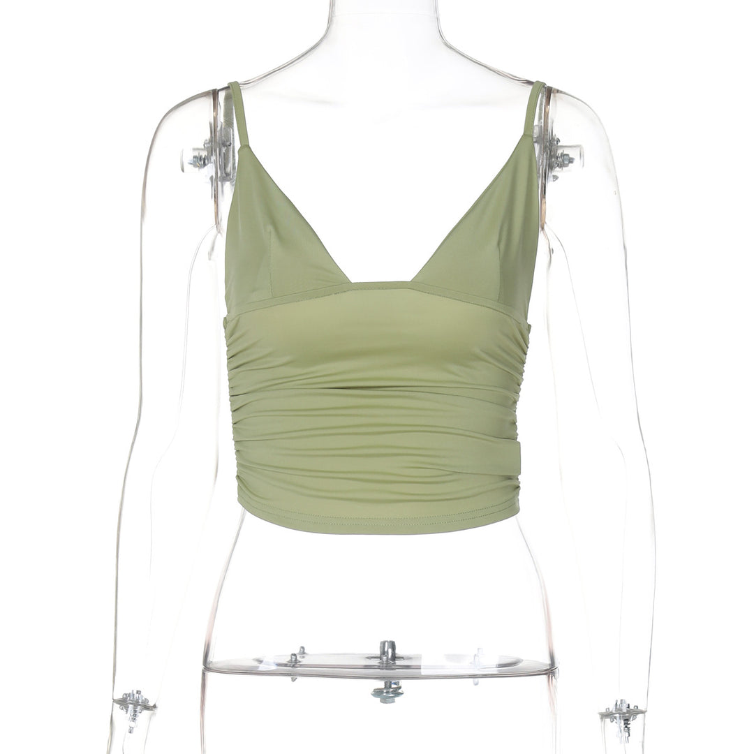 Dame Crop-Top med asymmetrisk snit og tætsiddende silhuet Skovae