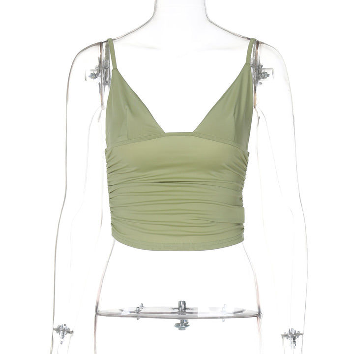 Dame Crop-Top med asymmetrisk snit og tætsiddende silhuet Skovae