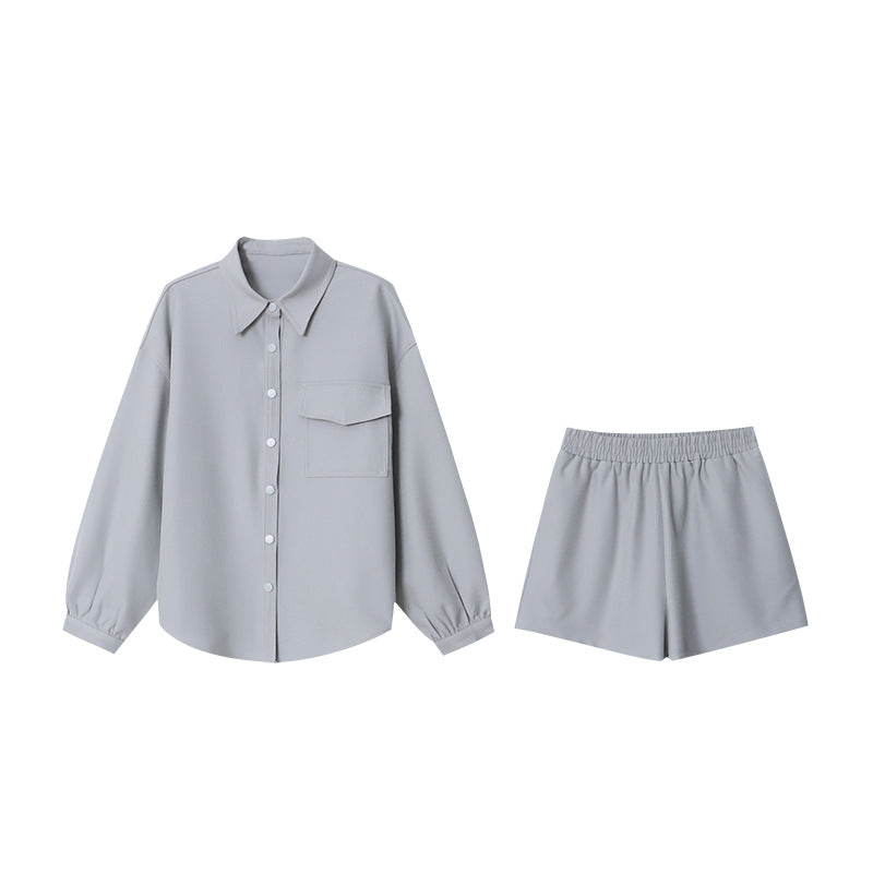 Kvinders kortærmet bluse og shorts sæt Stilla