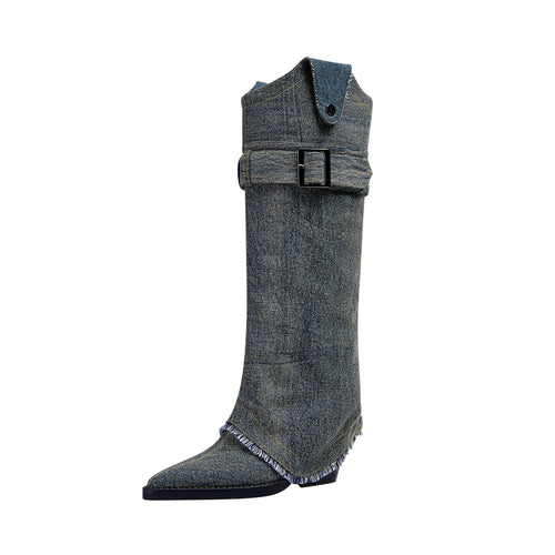 Femme Statement Denim Støvler Stilla