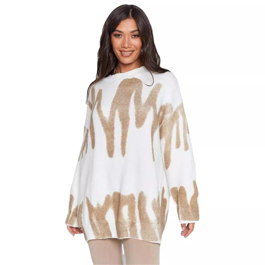 Damer Løs sweater med unik farvegradient og bred pasform Stilla