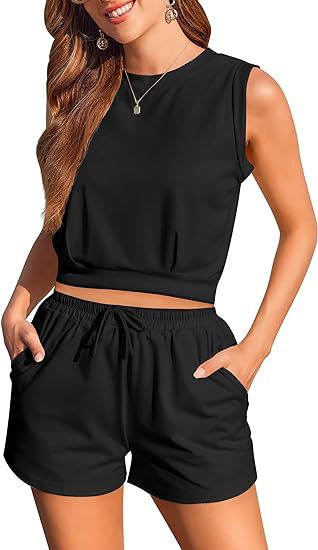 Dame Sportsligt Fritids-Sæt med Korte Top og Shorts Stilla