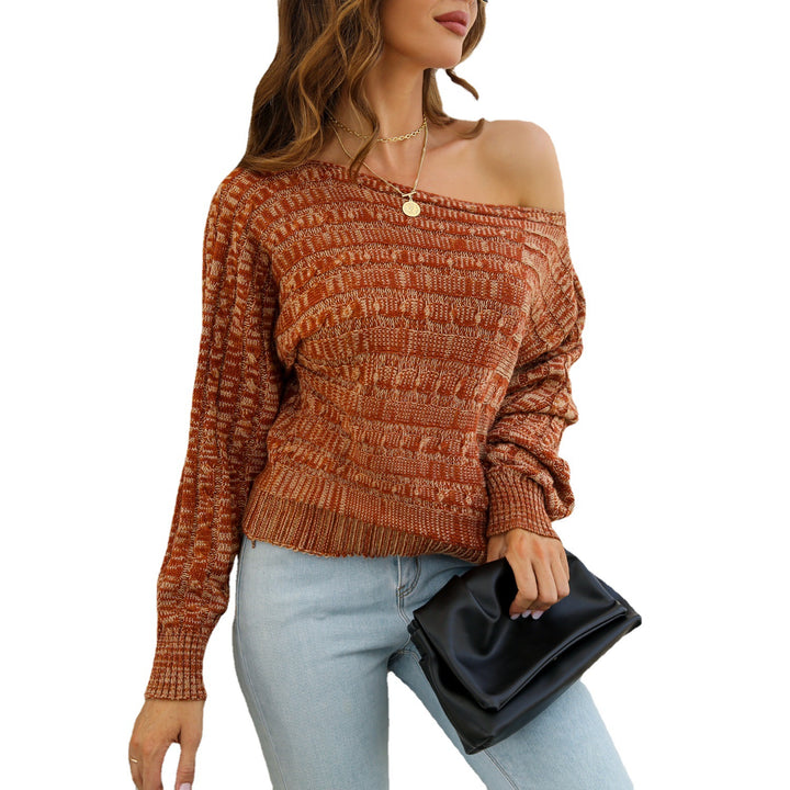 Damepullover med off-shoulder-udskæring og struktureret design Stilla