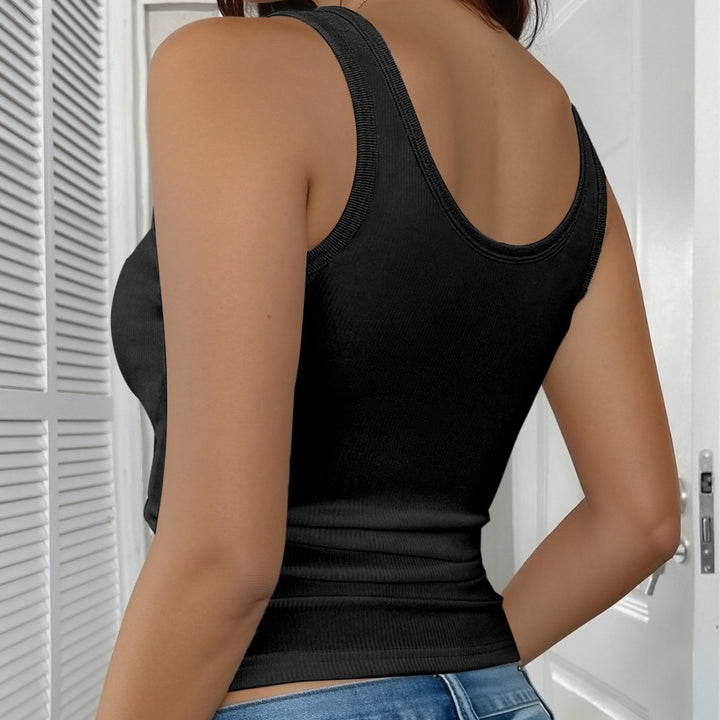 Damer Behageligt V-Hals Tanktop med Ribstræk Skovae