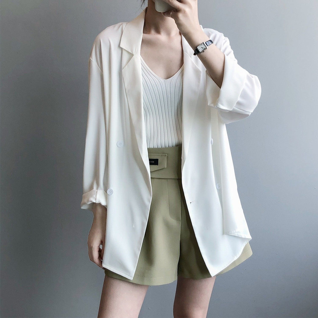 Dame elegant blazer sæt med fashionable shorts Stilla