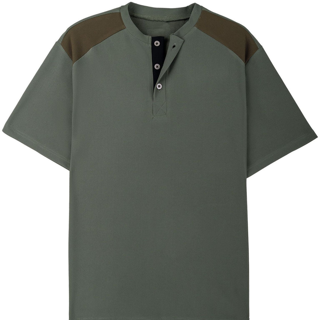 Herren funktionsskjorte med moderne henley-udskæring og mesh-indlæg Stilla