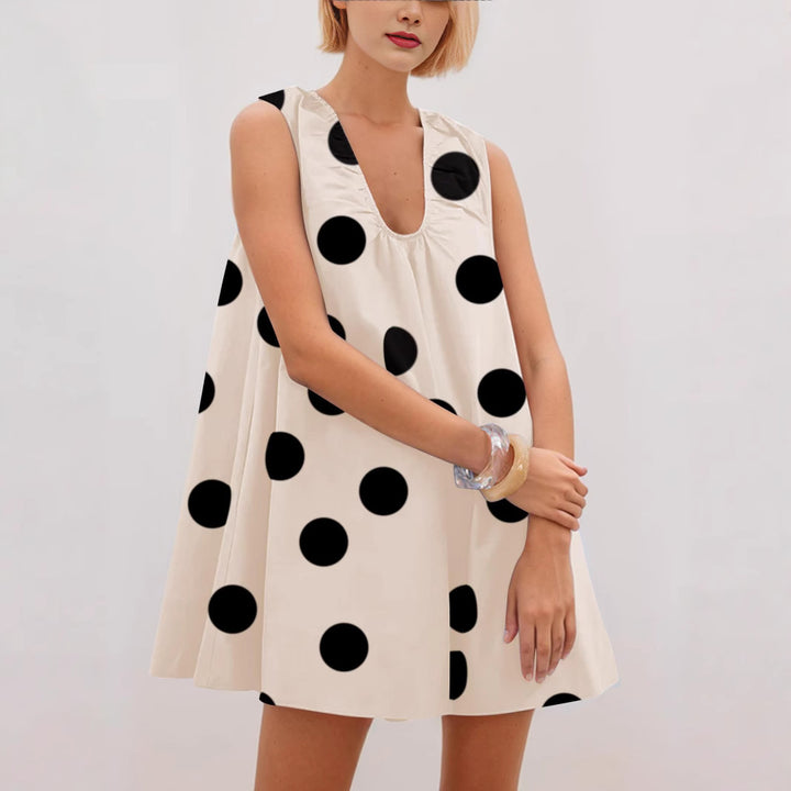 Damer Polka Dot A-linje Kjole Stilla