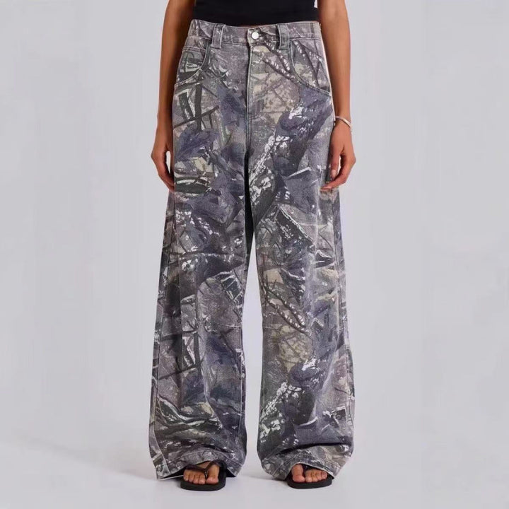 Dame Bred Camo-Print Bukser Stilla