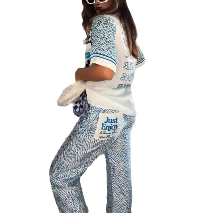 Dame Lækkert Pyjama-sæt med unik print og behagelig pasform Stiila