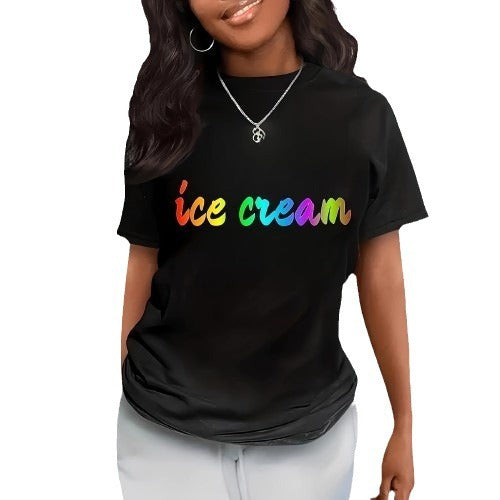 Dame Behagelig T-Shirt med trendy Sommer-print Stilla