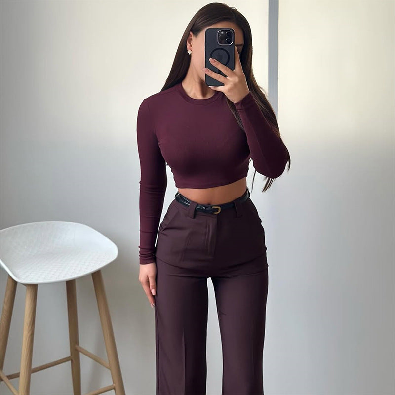 Dame sæt bestående af cropped top og løst snit bukser Stilla