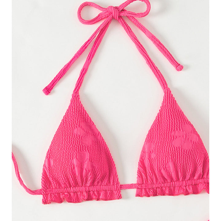 Dame Triangel-Bikini med knudedetalje og struktureret stof Stilla
