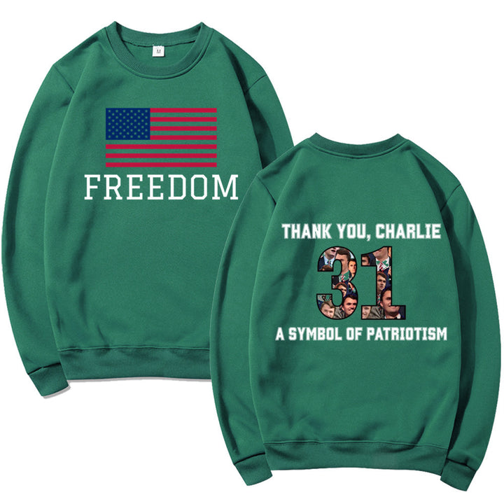 Kvinders sweatshirts med patriotisk tryk og blødt materiale Stilla