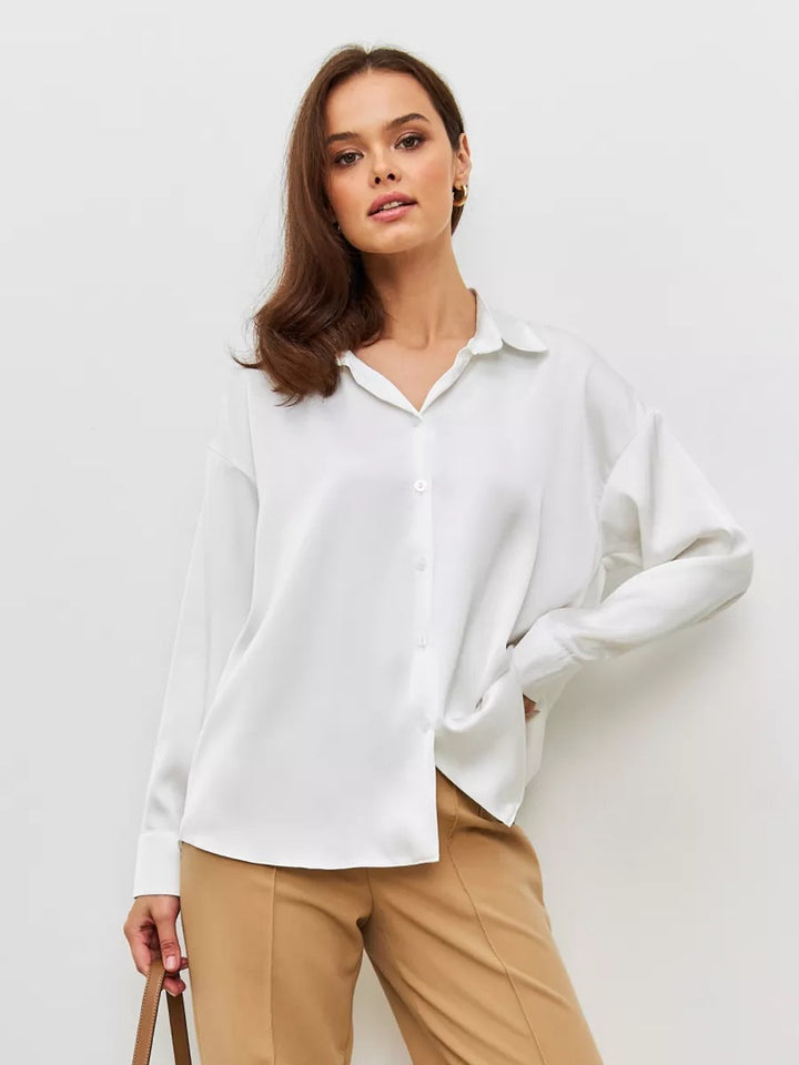 Damer Elegant bluse top lavet af kvalitets satin Stilla