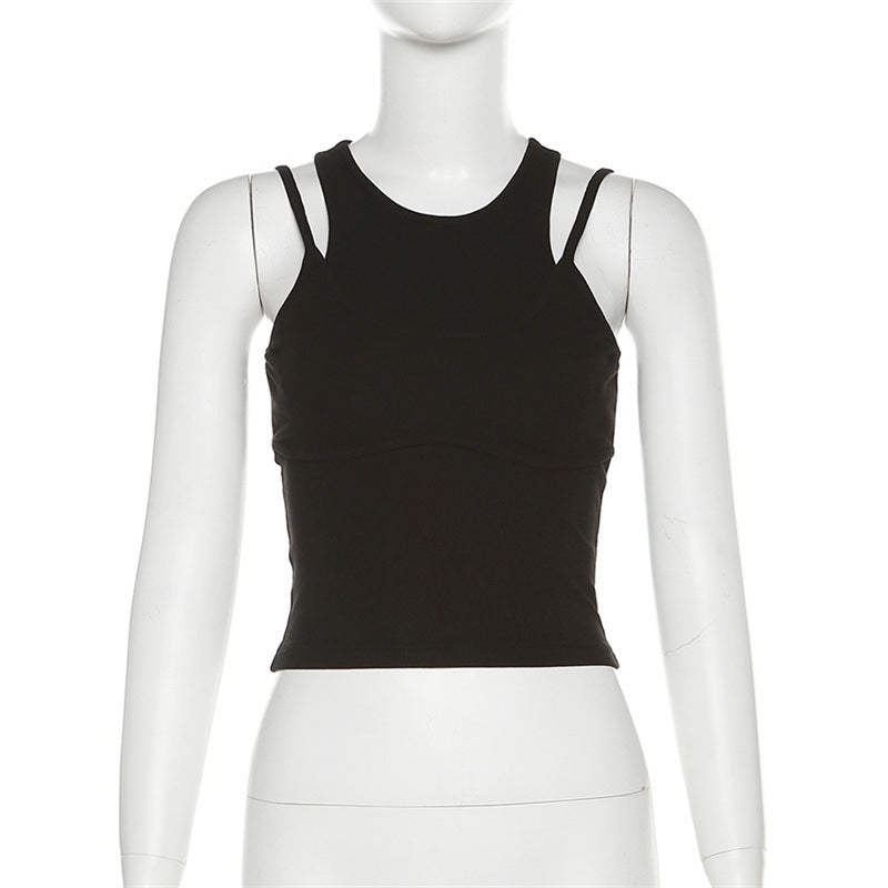 Dame Sporty crop top med justerbare stropper og tætsiddende snit Stilla