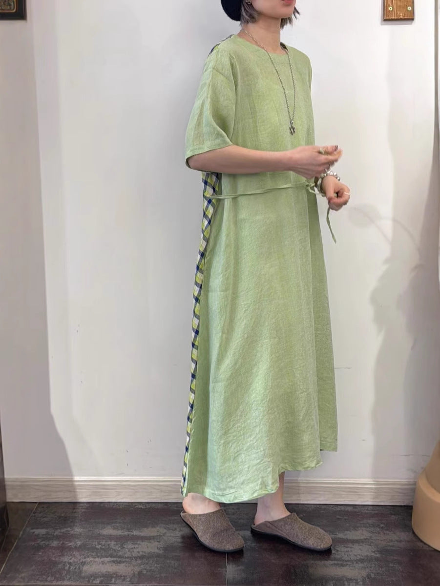Dame Relaxed Fit Maxi Kjole med sidelæns bindebånd Stilla