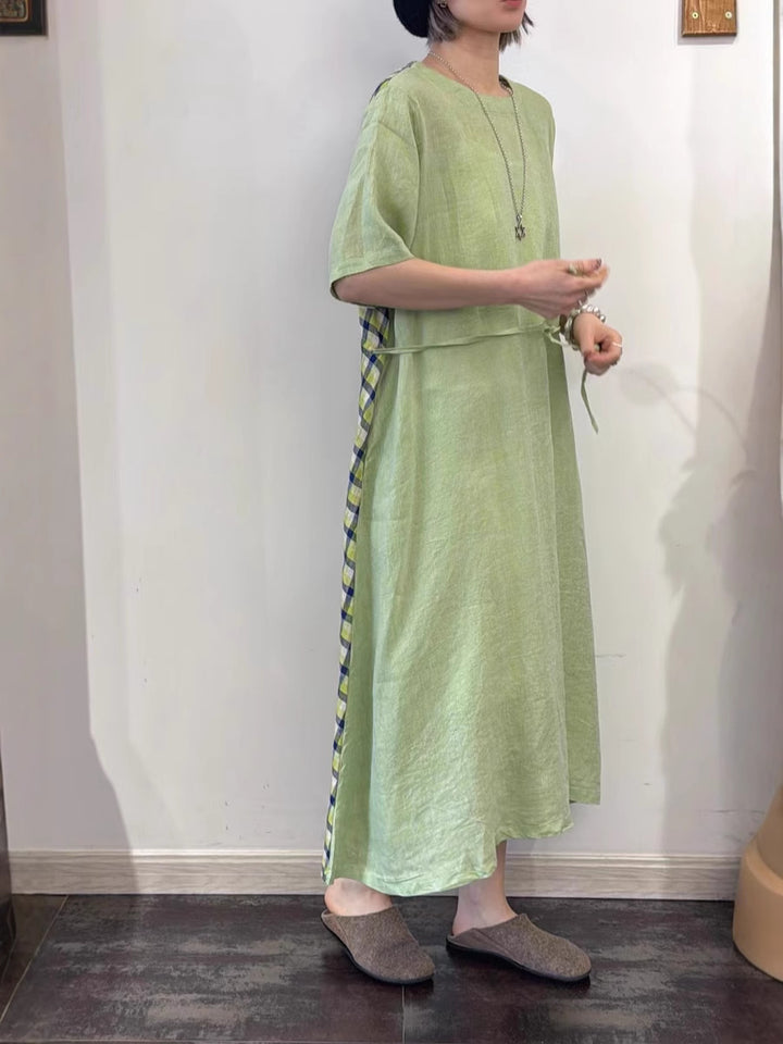 Dame Relaxed Fit Maxi Kjole med sidelæns bindebånd Stilla